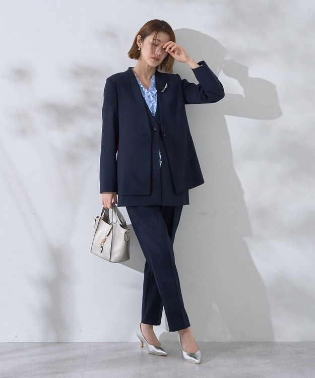 YECCA VECCA ストレッチピンタックパンツ Navy