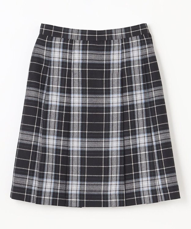 組曲 KIDS 【150-170cm】ウール綾チェック スカート（リボン付き） ネイビー系5