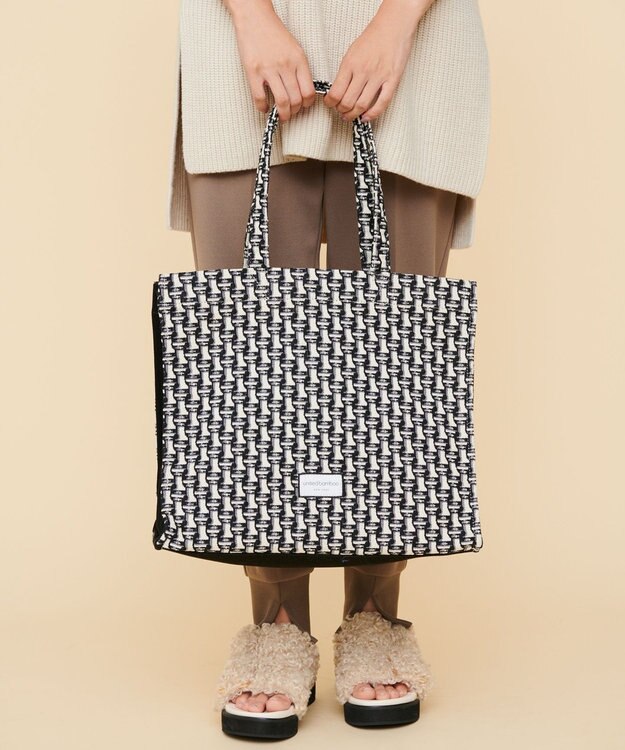 united bamboo ジャカードトートバッグ ブラック系1