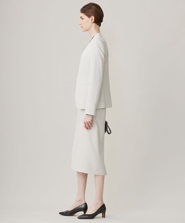 ICB 【洗える】プロヴィスウールツイル ノーカラージャケット トープ系