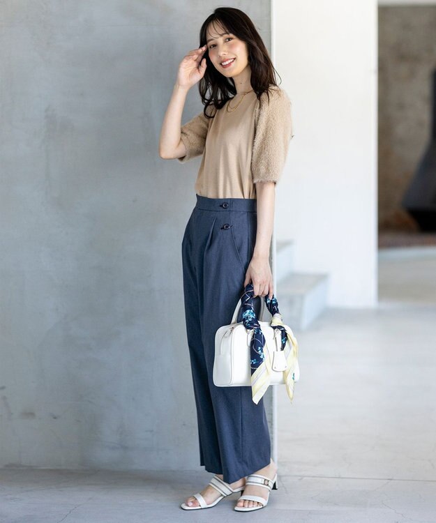 ANY SIS L 【洗える】シャギースリーブ ニット ライトベージュ