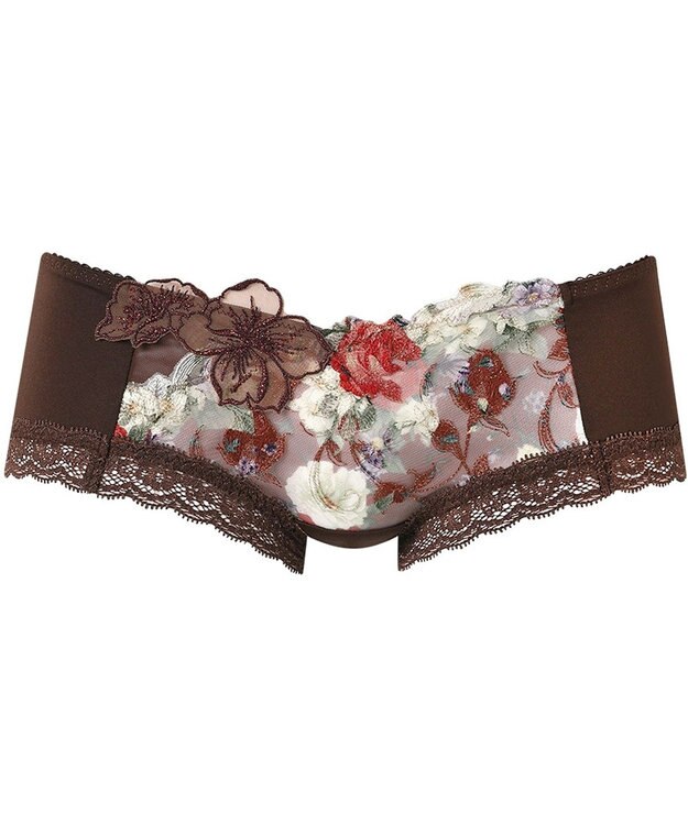 WACOAL ボーイレングス ショーツ 【リボンブラ 胸もとフィットながもち】 BXB490とペア はきこみ丈あさめ やわらかく伸びる(バック) レディース PXB690 /ワコール ブラウン