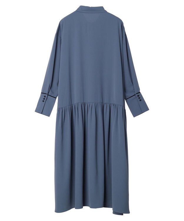 Green Parks armonia．配色シャツワンピース Blue