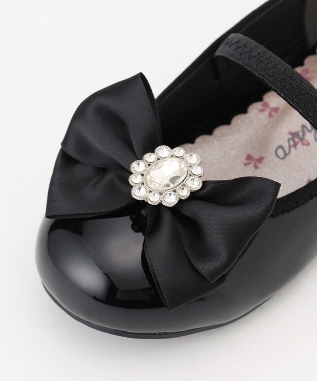 ANY KIDS エナメル フラット シューズ ブラック