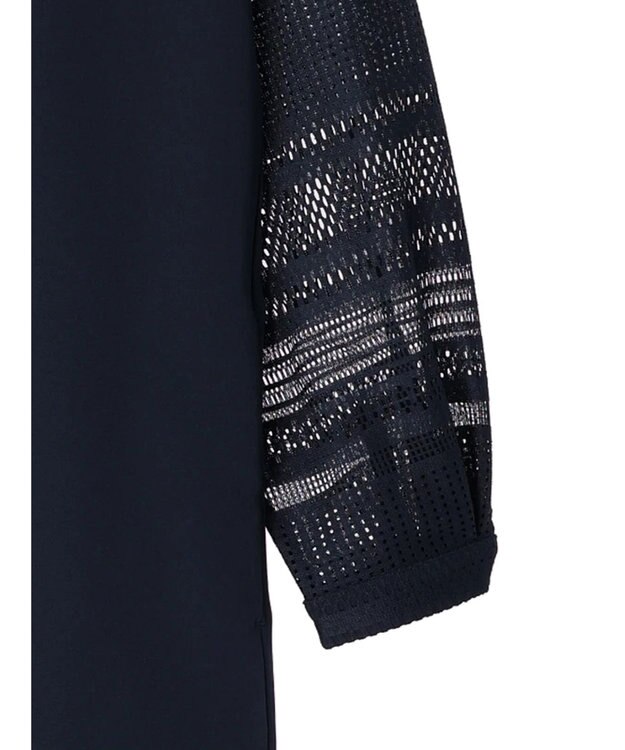 Green Parks 洗える袖レースワンピース Navy