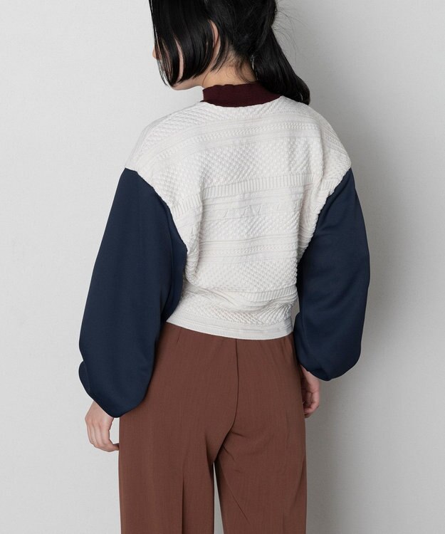 TRICOTE バンピー切り替えトップス 80IVORY