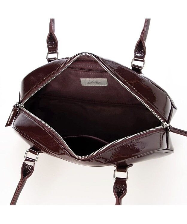 UNBILLION カシュカシュ cachecache / 横長エナメルボストン ワイン