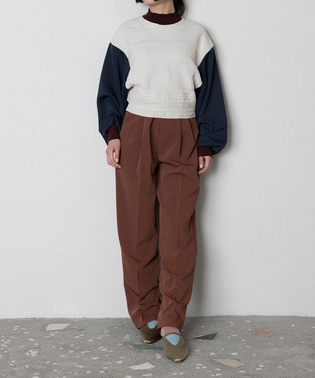 TRICOTE バンピー切り替えトップス 80IVORY