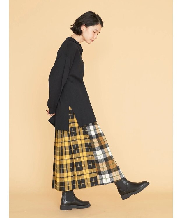 AMERICAN HOLIC アソートチェックプリーツスカート Yellow