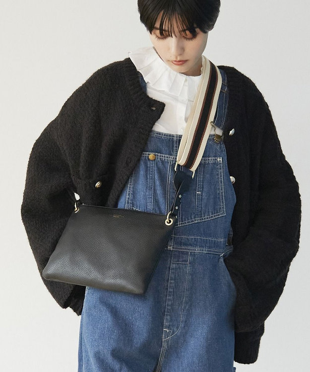 TOPKAPI 【TREASURE TOPKAPI】ストライプベルト・レザー2wayショルダーバッグ ブラック