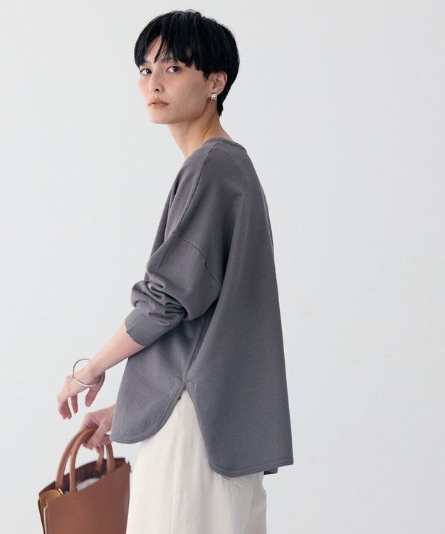 AMERICAN HOLIC センターシームラウンドニットプルオーバー Charcoal Gray