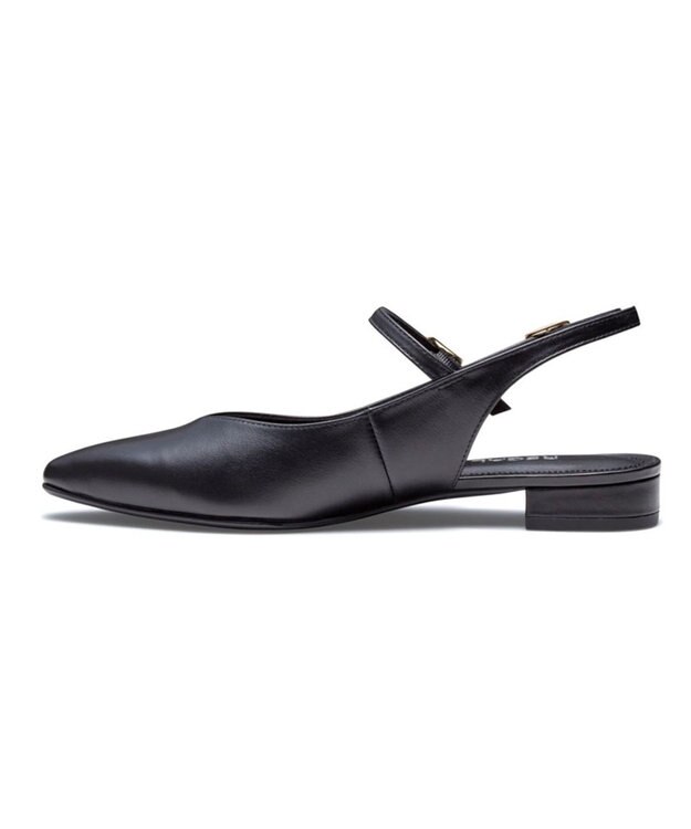 REGAL FOOT COMMUNITY 【リーガルレディース】F29R ストラップバックベルトパンプス フラットシューズ ブラック