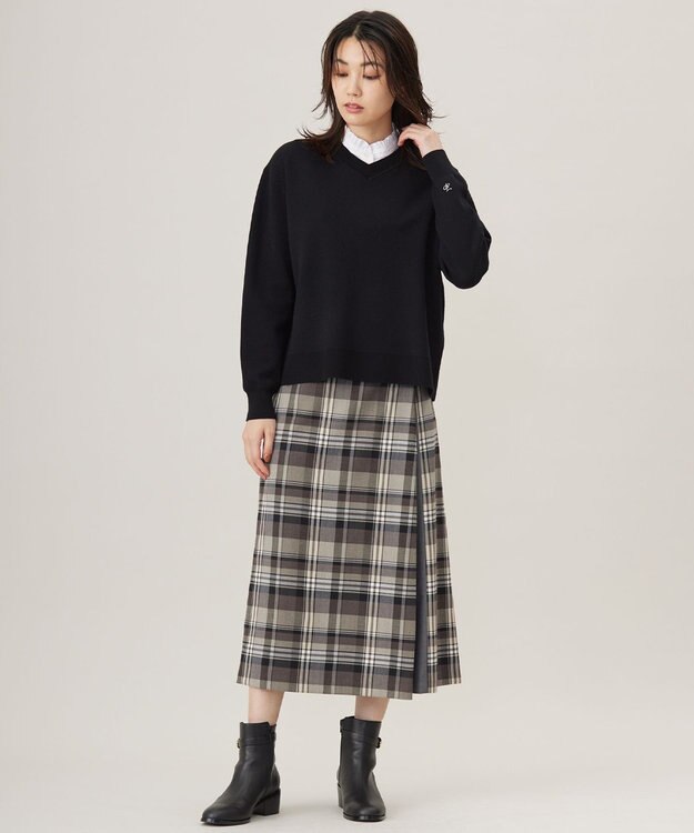 J.PRESS LADIES L 【洗える】FINE SWEAT ニット ブラック系