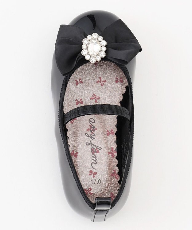 ANY KIDS エナメル フラット シューズ ブラック