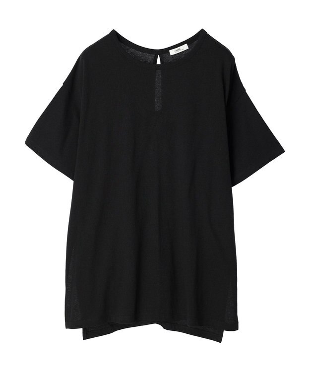 earth music&ecology バックスリットねじりチュニックＴ Black