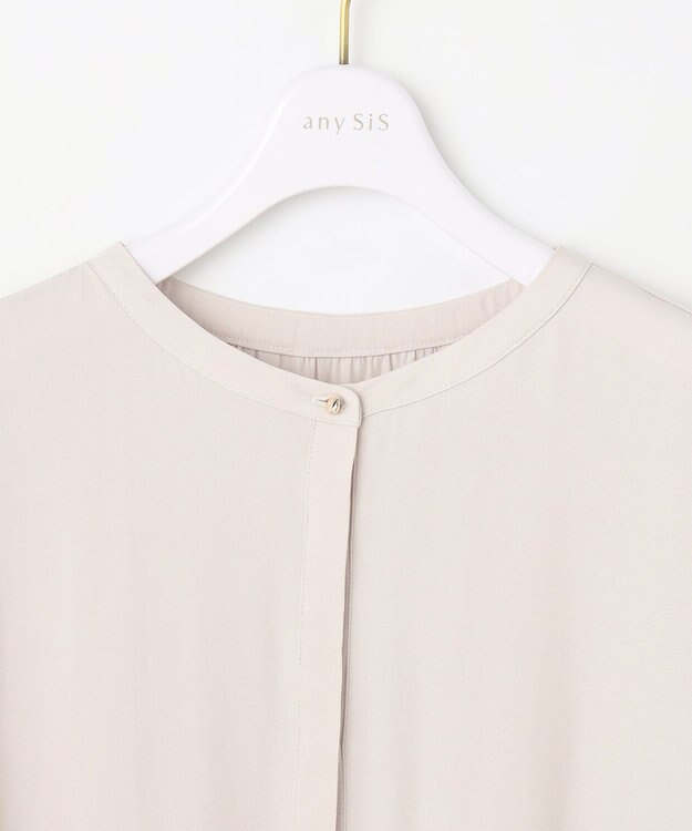 ANY SIS S 【洗える】かさねシャーリング ブラウス アイボリー