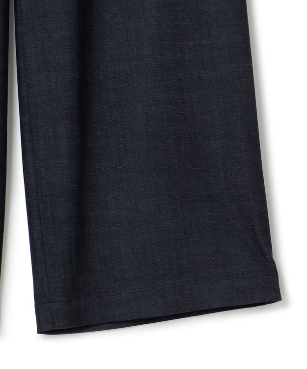 23区 デニムライクシャンブレー ワイドパンツ ネイビー系