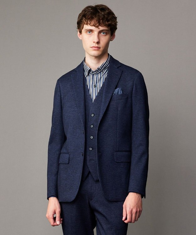 JOSEPH ABBOUD 【ストレッチ/多機能レジャージャケット】ツィーディージャージー ジャケット ネイビー系