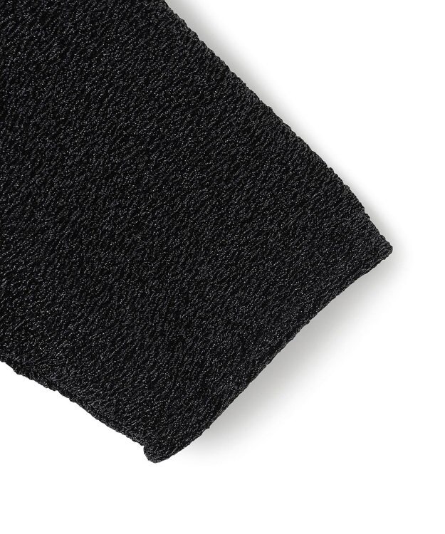 ICB L 【洗える】シャイニーラメジャガード カットソー ブラック系