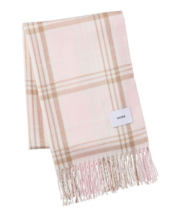 MOONBAT estaa パフィーラメストール グラデーションチェック／手洗い可 ペールピンク