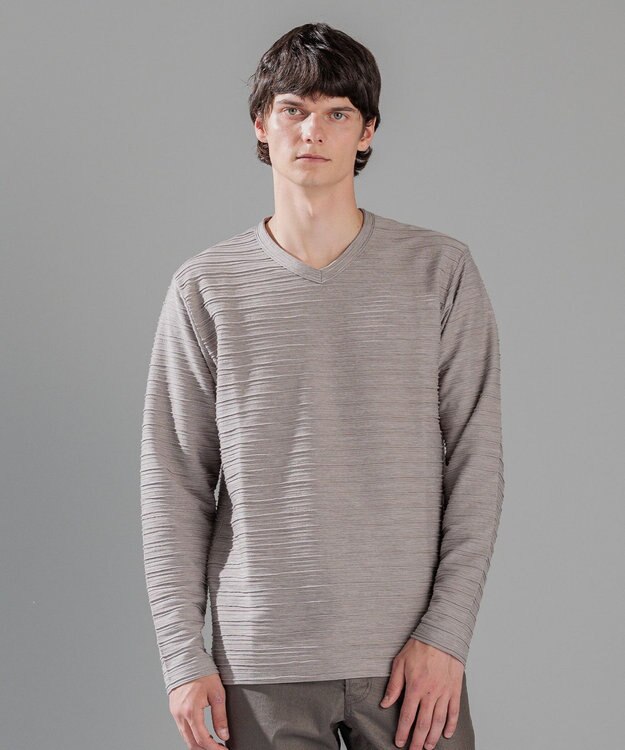 JOSEPH HOMME ストームリップル　Vネックカットソー ローズ系