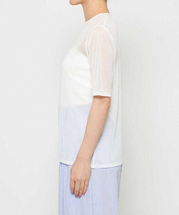 uncrave トリコットシフォン ハーフスリーブカットソー オフ