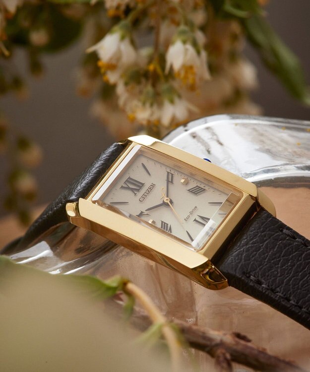 CITIZEN 【電池交換不要】レクタンギュラーウオッチ イエローゴールドEW5622-09P イエローゴールド