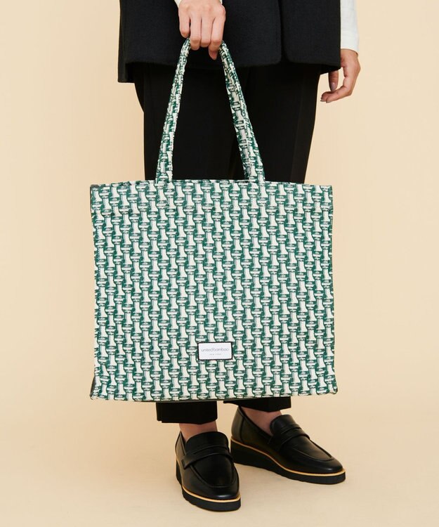 united bamboo ジャカードトートバッグ グリーン系1