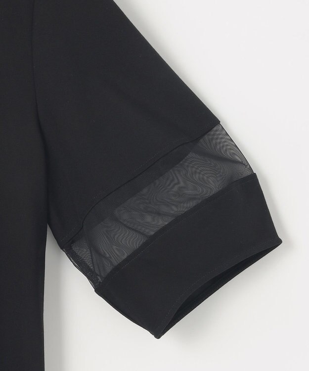 ANY SIS 【洗える】シアーコンビ プルオーバー ブラック