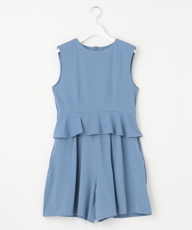 Feroux 【接触冷感・UVカット・吸水速乾】ラッシュガードペプラム オールインワン ブルー系