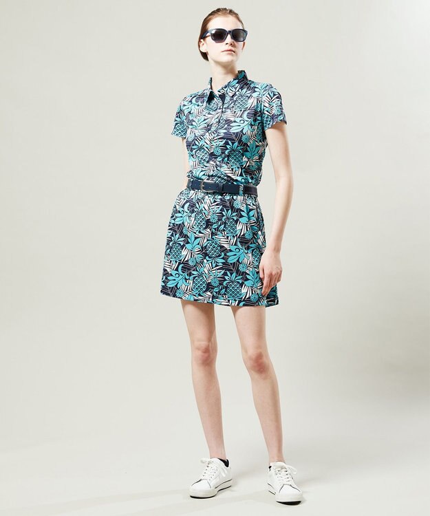 23区GOLF 【WOMEN】【ストレッチ】オリジナル JAPAN アロハ 総柄ボトム ネイビー系5