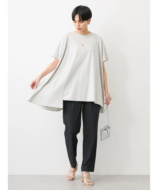 AMERICAN HOLIC キレイｃｏｔｔｏｎ切替ヘムカットチュニック Light Gray