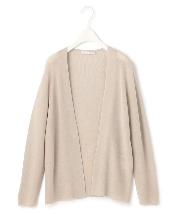 ICB L 【WEB限定カラーあり・洗える】コットンアセテートカーディガン ベージュ系
