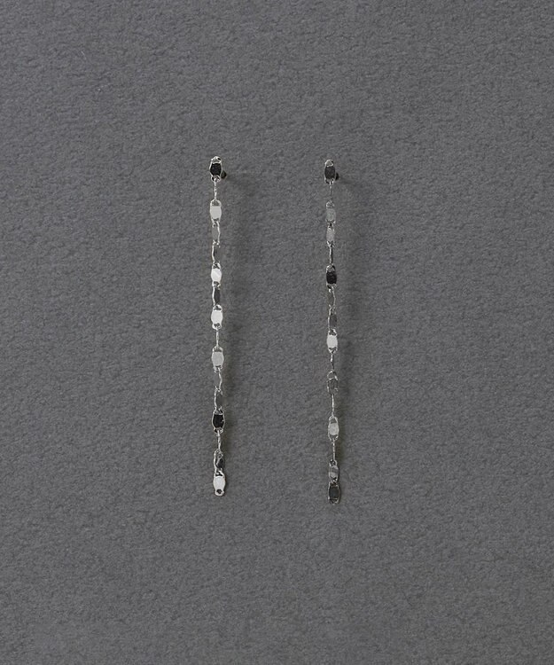 Phoebe 〈金属アレルギー対応〉グリッターエクレアロングピアス　シルバー/ニッケルフリー シルバー