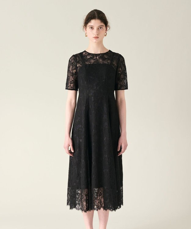 GRACE CONTINENTAL コードレースフレアドレス ブラック