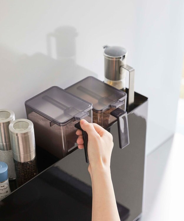 tower 隠せる調味料ラック タワー ブラック ブラック