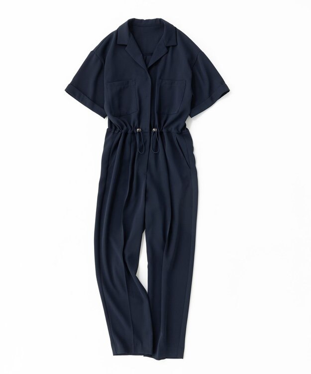 uncrave 【uncrave WHITE】ドレーピーツイル オールインワン ネイビー