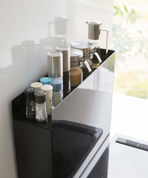 tower 隠せる調味料ラック タワー ブラック ブラック