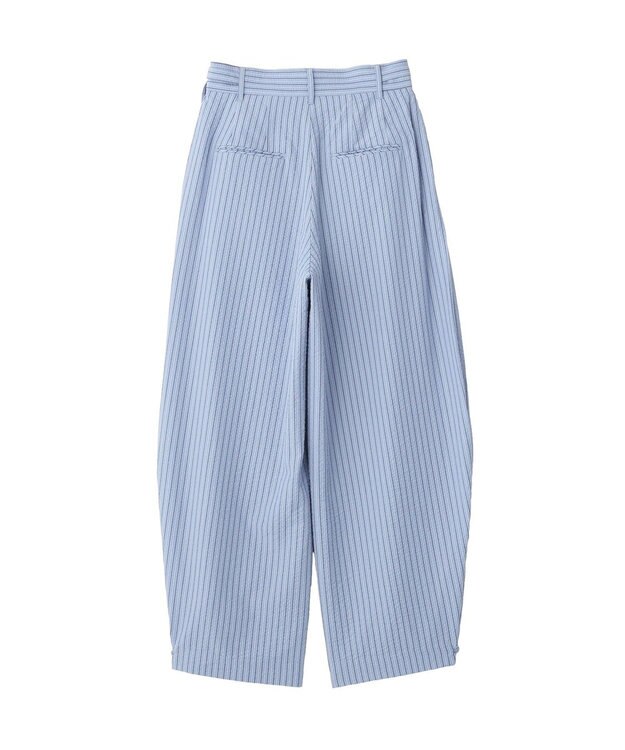 CRAFT STANDARD BOUTIQUE ベルトデザインワイドパンツ Stripe Sax