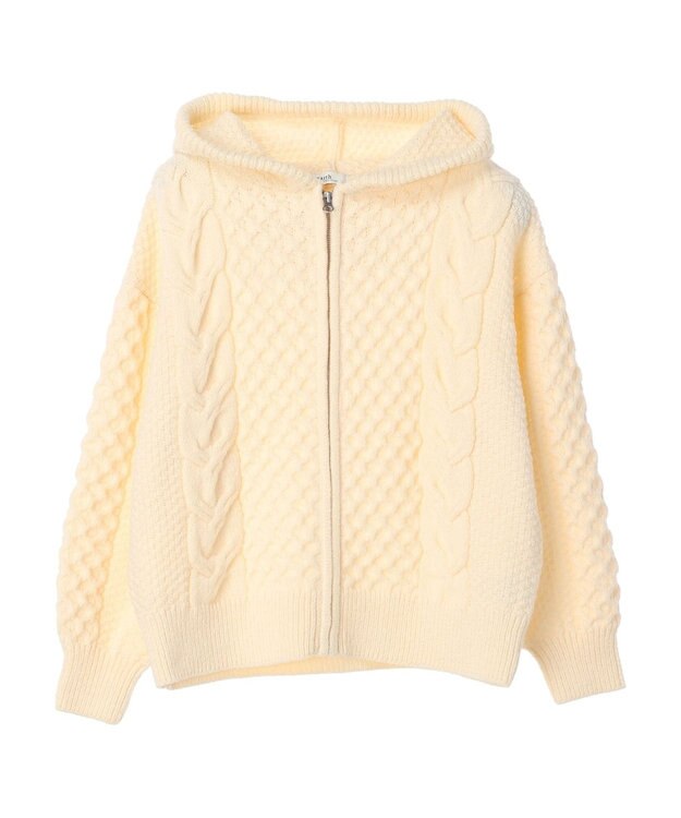 earth music&ecology ケーブルニットパーカー Off White