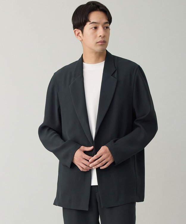 UNFILO MENS ダブルクロス イージージャケット チャコールグレー