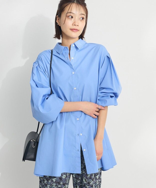 CRAFT STANDARD BOUTIQUE シワ軽減/イージーケアビッグシャツ Sax