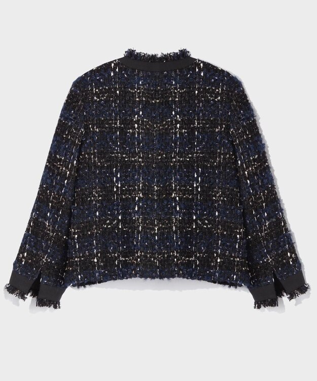 GRACE CONTINENTAL ビジューラインツイードジャケット ネイビー