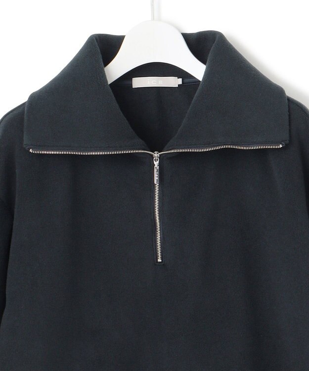 ICB L 【洗える】 トスカーナフリース ハーフジッププルオーバー ネイビー