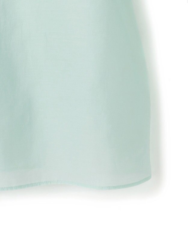 23区 L 【WEB&一部店舗限定/洗える】ライトシアーミクスチャー ボウタイ ブラウス スモーキーグリーン系