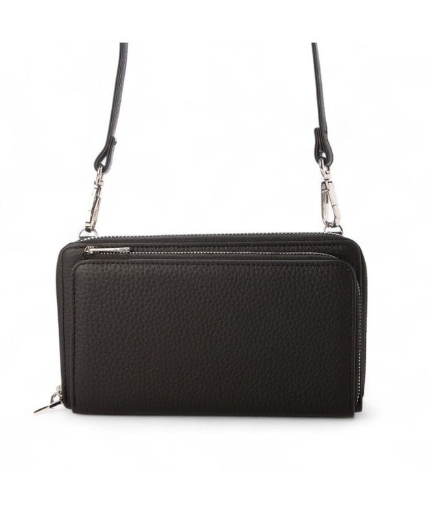 UNBILLION VERYコラボ ペルケ perche / 牛革ウォレットチェーンショルダーバッグ ブラック