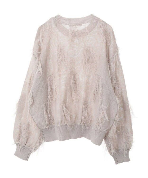 Green Parks フリンジニットプルオーバー Ecru