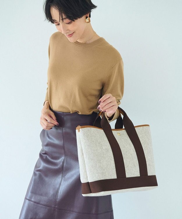 TOPKAPI 【Breath TOPKAPI】イタリアンフェルト ショルダー付 A4 トートバッグ L ベージュ