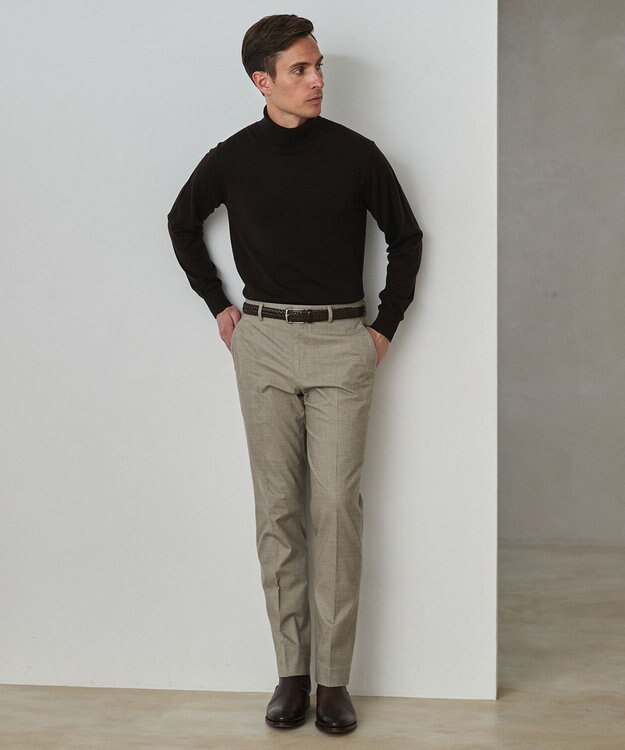 GOTAIRIKU 仕事で着られる 秋冬の綿パン【ストレッチ】コットンモールスキンストレッチパンツ ベージュ系