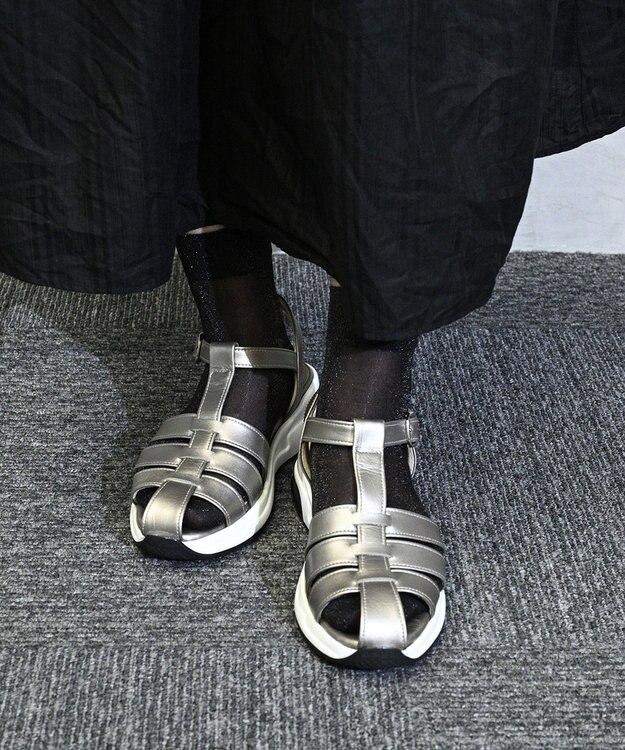 Pointer 日本製 本革グルカスポーツサンダル グレーメタリック